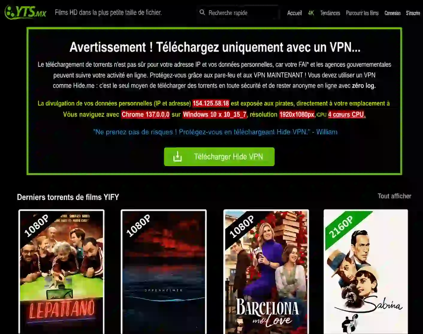 YTS Nouvelle Adresse
